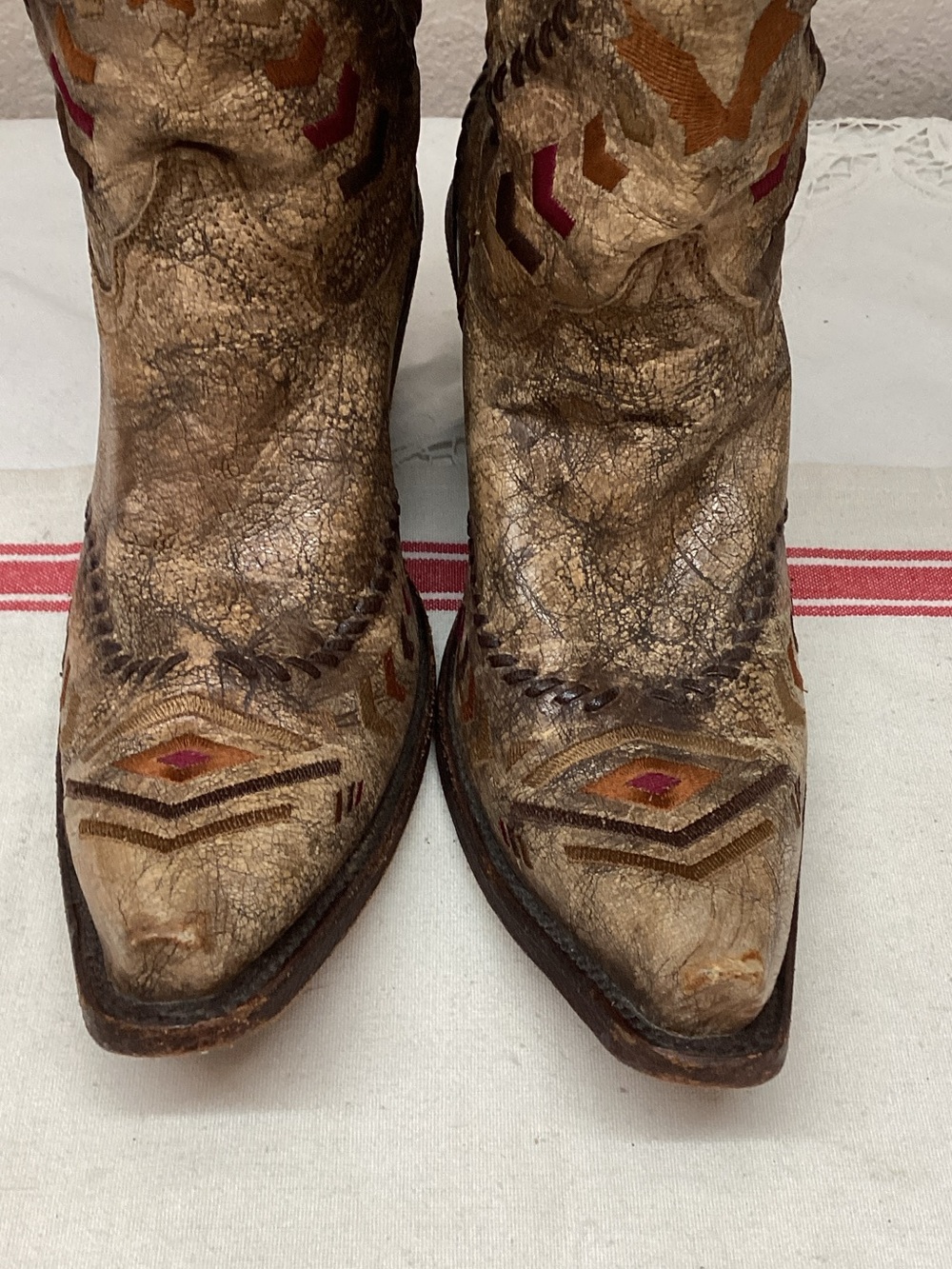 Corral Tan Suede Embroidered Western Heeled Boots - Picture 2 of 10
